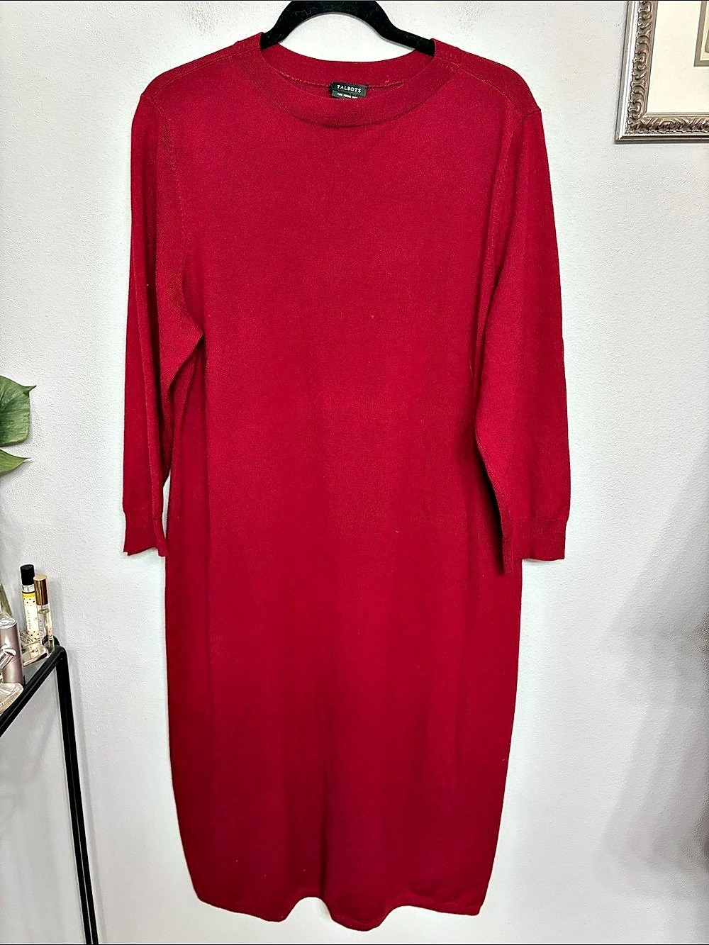 Talbots Merino Wool Madi Dress in Red XL Like New
